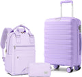LARVENDER Luggage Sets 3 Piece Hardside Carry On - Lavender