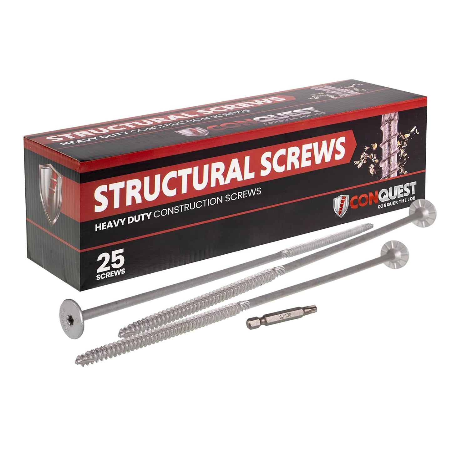 Conquest Structural Wood Screws - Heavy-Duty 14in Self Tapping