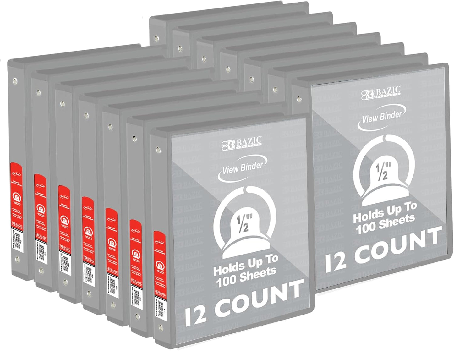BAZIC 3 Ring Binder 1/2in Economy View Binders Organizer