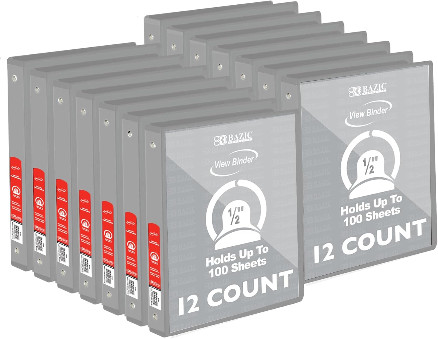 BAZIC 3 Ring Binder 1/2in Economy View Binders Organizer