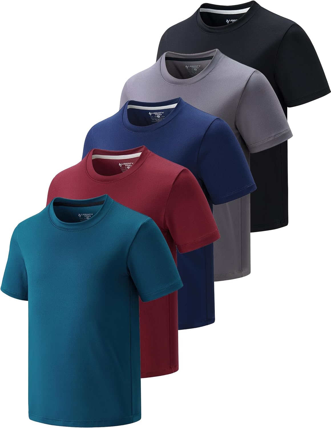 5 Pack Boys Athletic T Shirts for Activewear and Sports