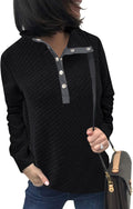 Quilted Pattern Lightweight Zipper Sweatshirt for Women - Casual Long