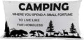 Camping-Themed Soft Throw Pillow Covers - Cozy Camper Gift