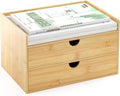 Bamboo Desk Organizer with Drawers - Compact Stackable Desktop Storage