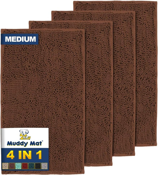 Muddy Mat 4-Piece Microfiber Door Mat for Clean Floors