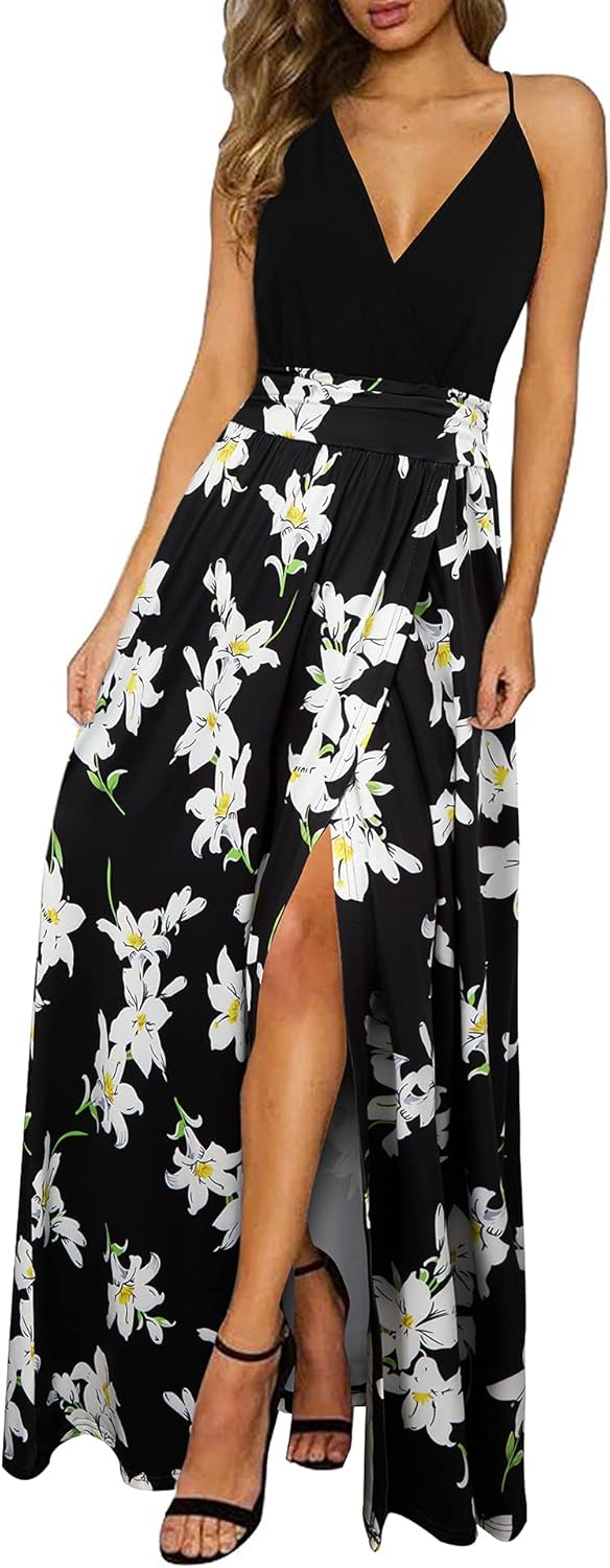 Maxi Dress for Women Summer 2025 - Floral Spaghetti Strap Style