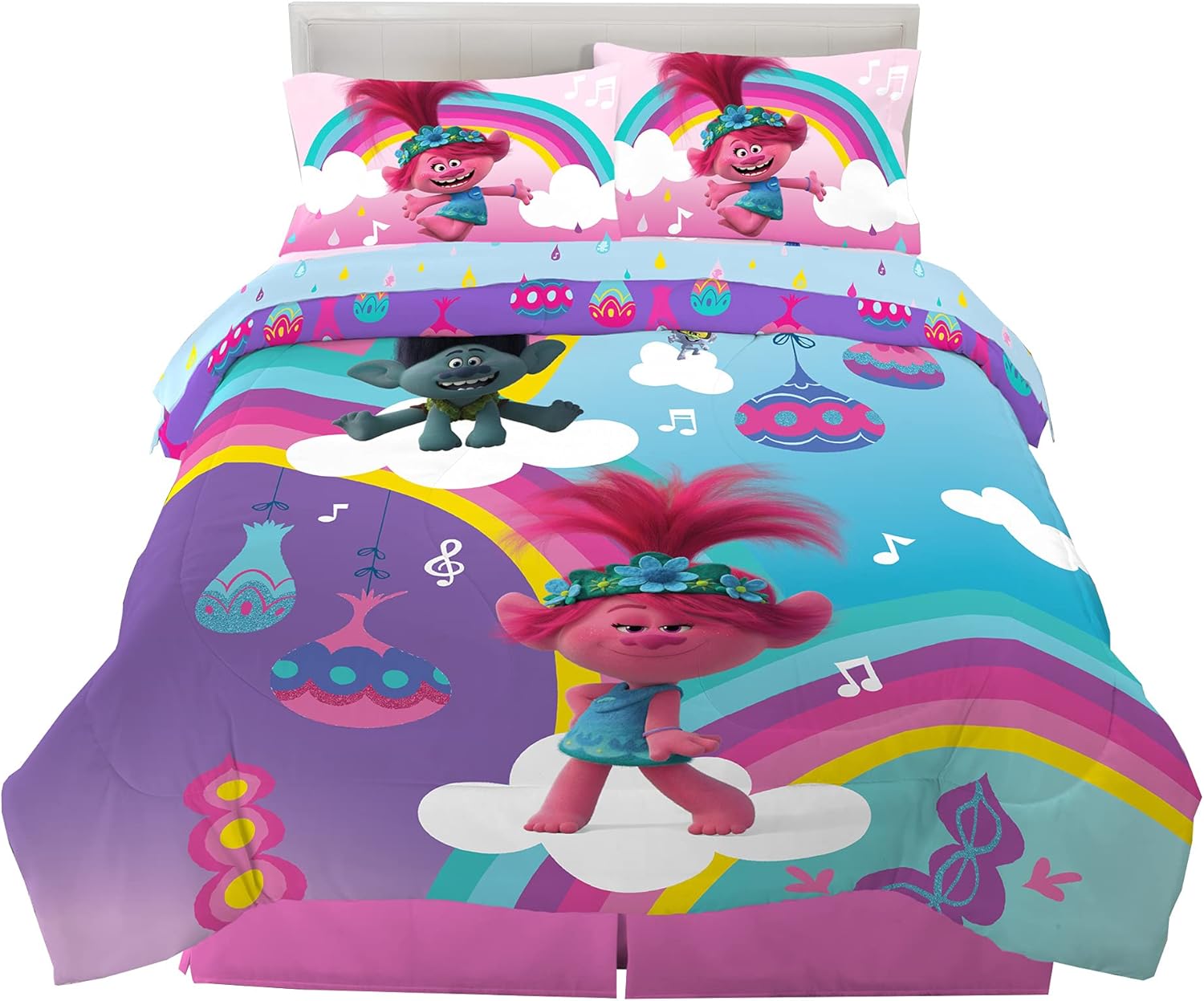Franco Kids Bedding Super Soft Microfiber Comforter Set, Trolls
