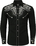 SALVAJE OESTE Western Embroidered Cowboy Shirt for Men - Retro Floral