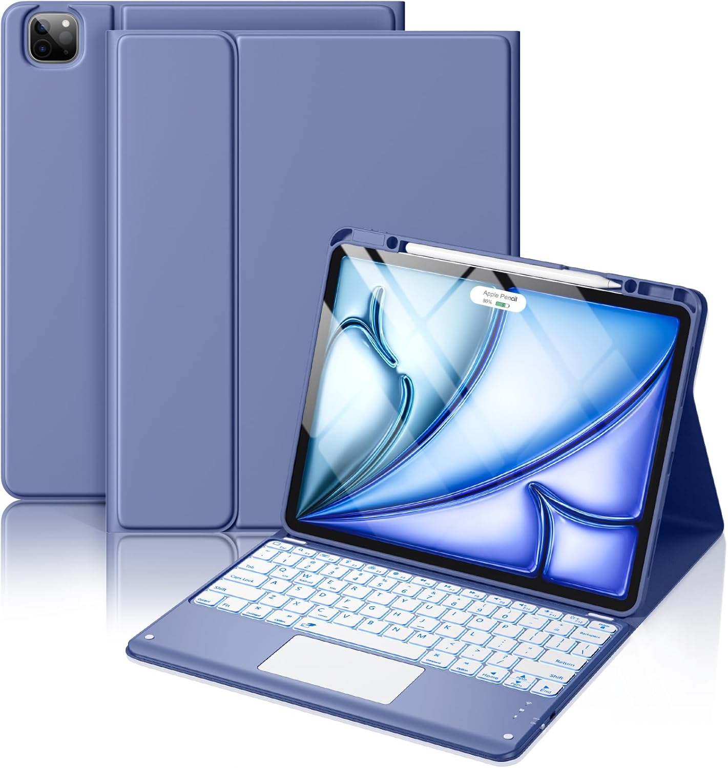 Magnetic Wireless Keyboard Case for iPad Air 13 inch - Blue Gray