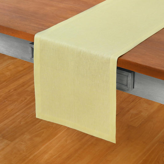 Solino Home Linen Small Table Runner 60 Inches - Chambray Yellow