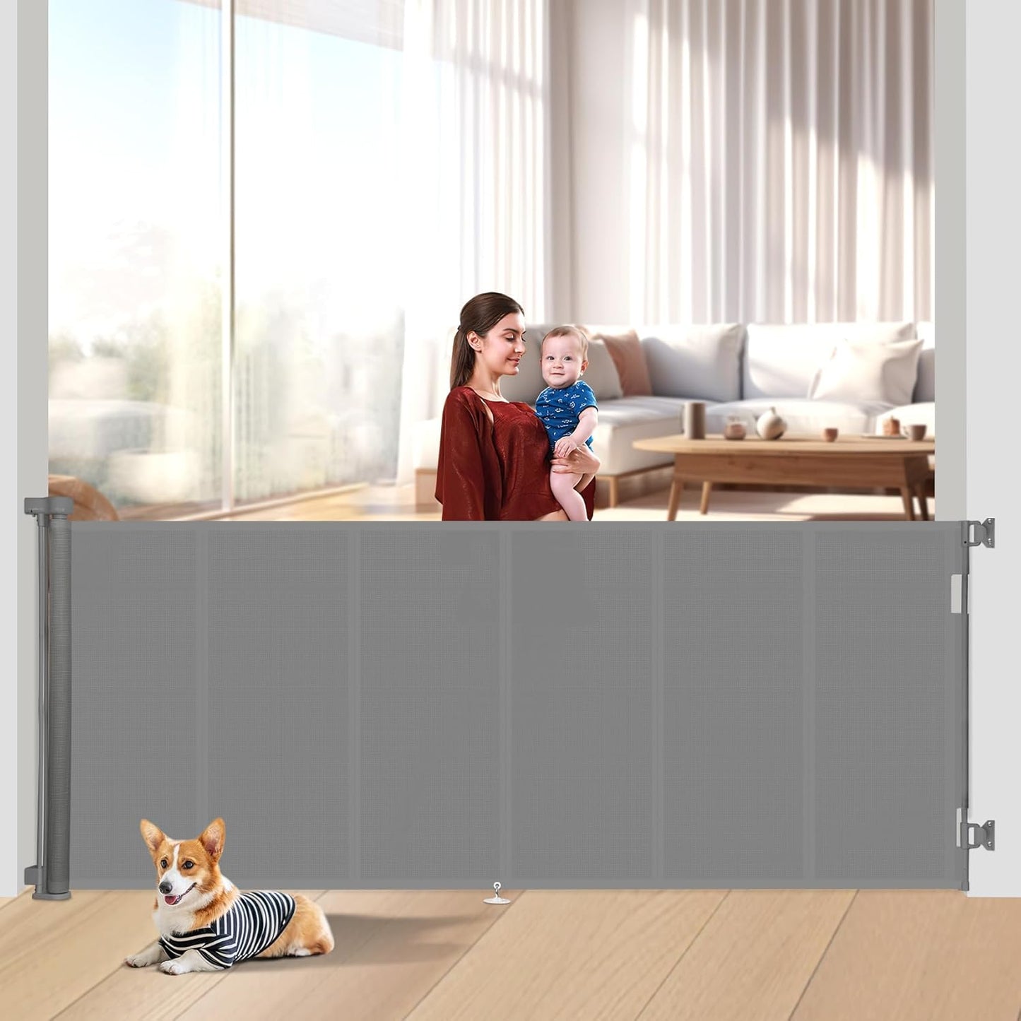120 inch Retractable Baby Gates for Safety and Convenience