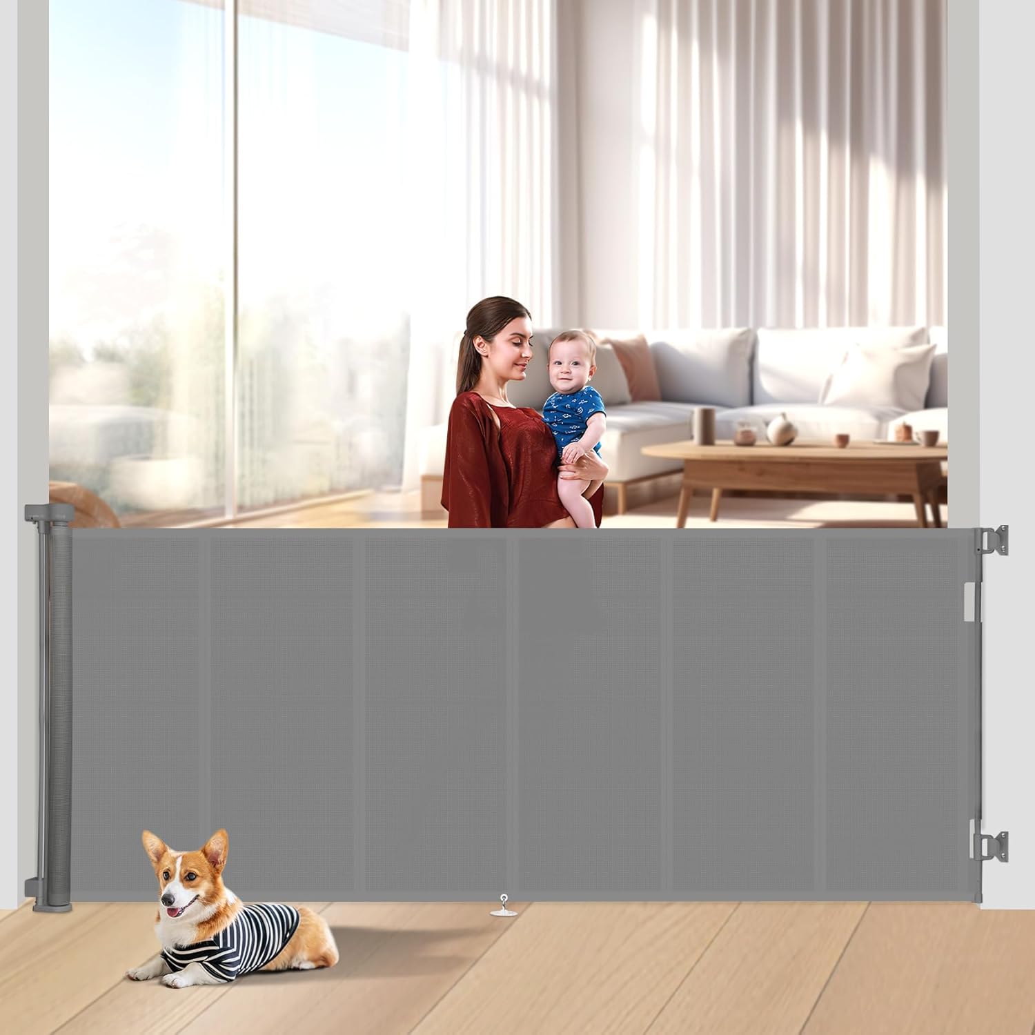120 inch Retractable Baby Gates for Safety and Convenience