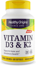Vitamin D3 2,000 IU & K2 200 mcg Softgels - Bone and Heart Support