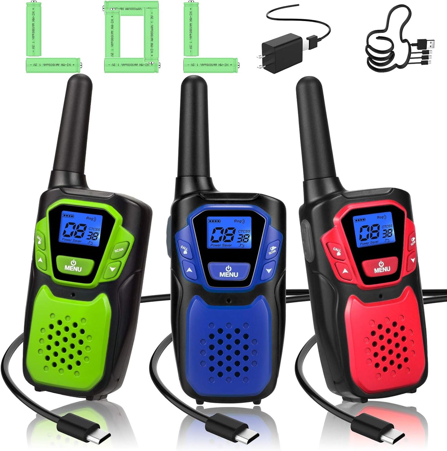 Long Range Rechargeable Walkie Talkies Set with NOAA - Topsung
