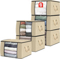 Fab totes 6 Pack Clothes Storage Bags - Large 60L Foldable Organizers
