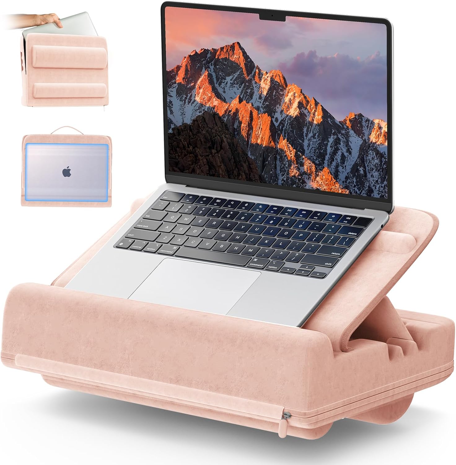Pink Adjustable Laptop Pillow Stand Case 16'' LVVIL