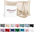 Premium Silk Pillow Cases King with Zipper - Beige 22 Momme