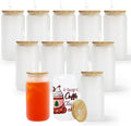 Frosted Sublimation Glass Tumblers 16oz Can Shaped Cups - Ready
