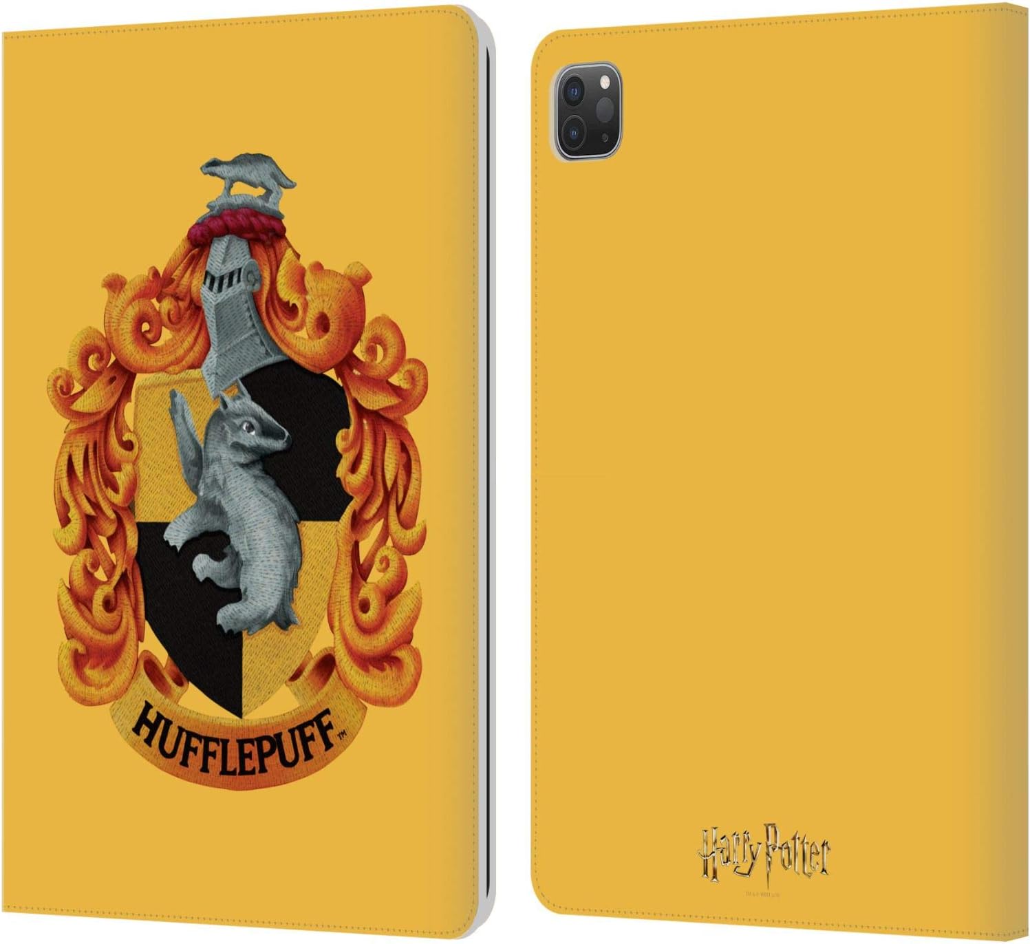 Harry Potter Hufflepuff Crest Leather Wallet Case for iPad Pro