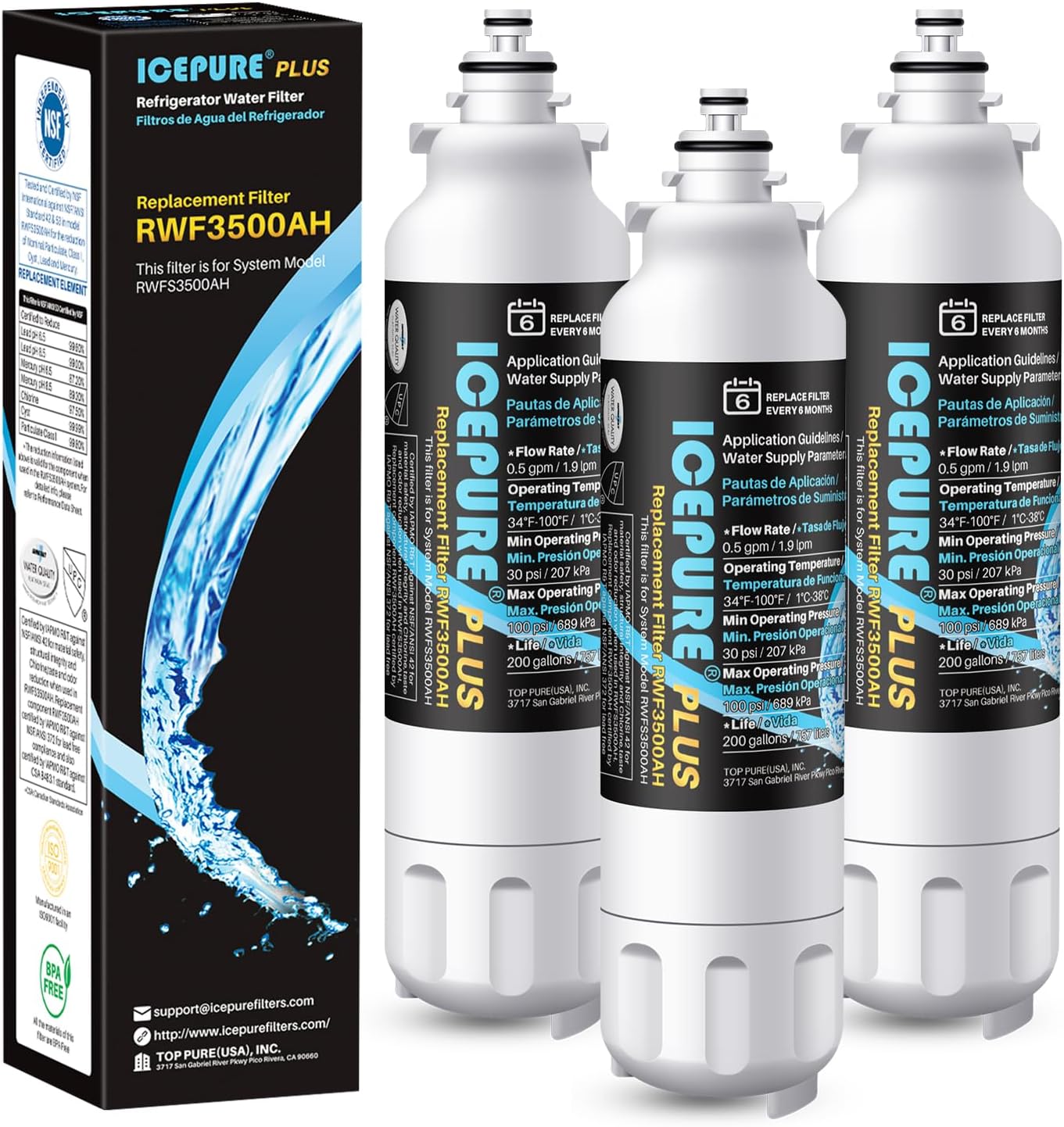 ICEPURE PLUS 46-9490 Water Filter for LG and Kenmore Models