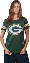 Ultra Game Women's NFL Official Soft Mesh Varsity Stripe T-Shirt 100%
