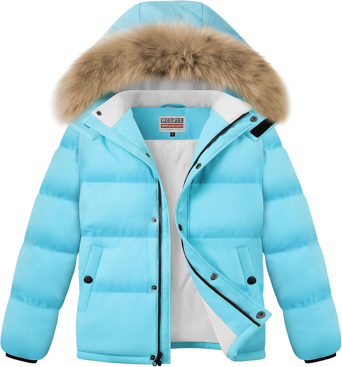 WULFUL Boy's Girls Winter Coats Waterproof Fleece Lined Puffer