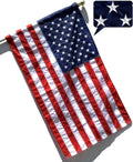 3x5 FT American Flag Pole Sleeve - Embroidered Stars, Sewn Stripes