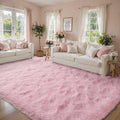 9x12ft Pink Fuzzy Rug for Living Room - Plush 1.7in Shaggy Carpet