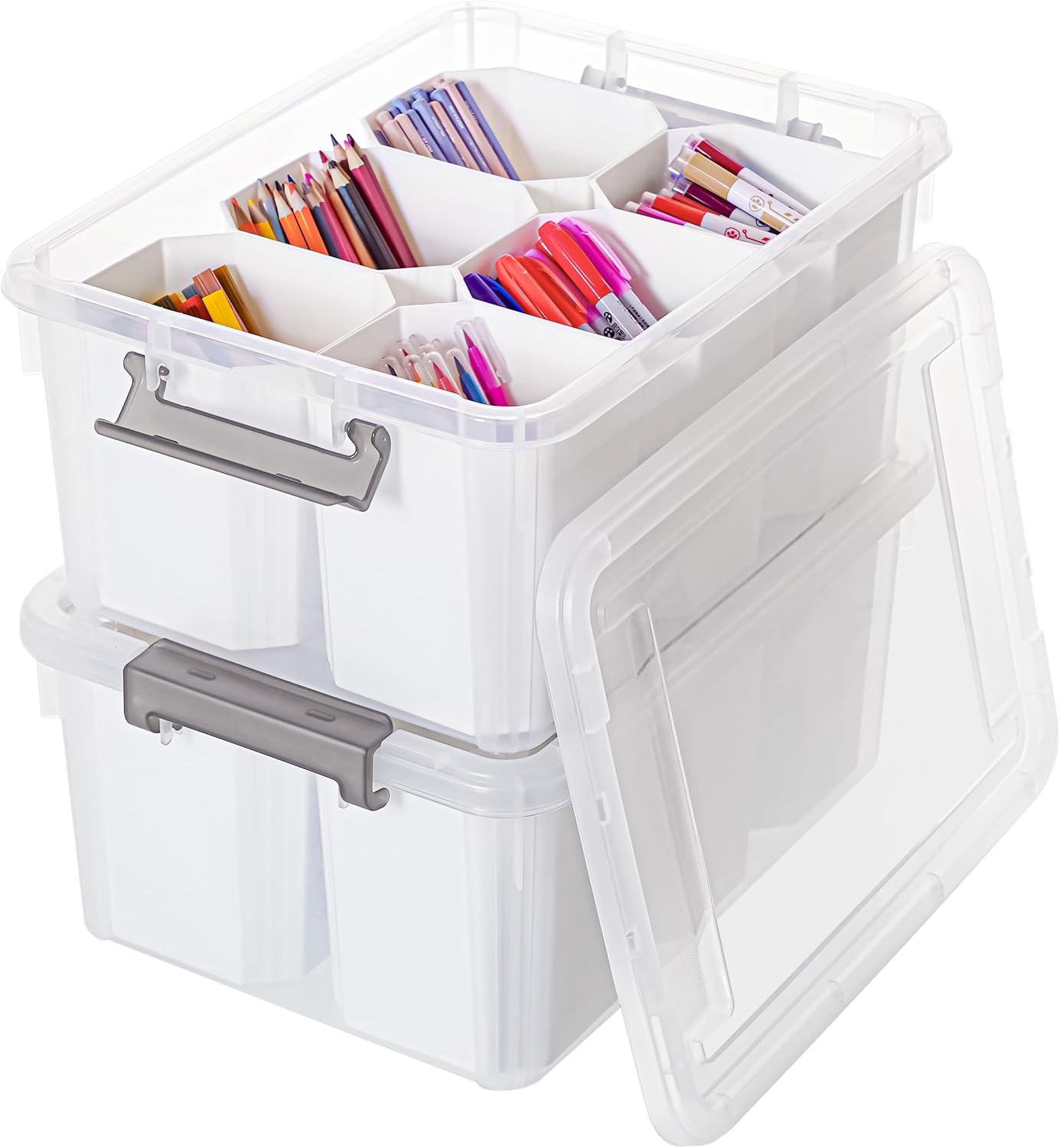 Citylife 17 QT Plastic Storage Bins for Organizing Crafts & Tools