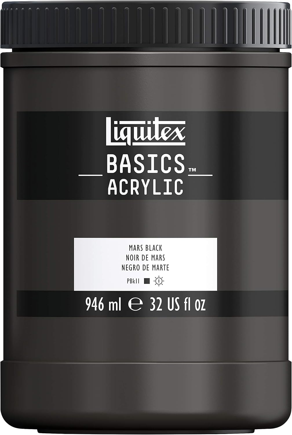 Liquitex BASICS Acrylic Paint in Mars Black, 32-oz Jar