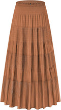 Elegant Floral Maxi Skirt for Women with High Waist and Tiered Design