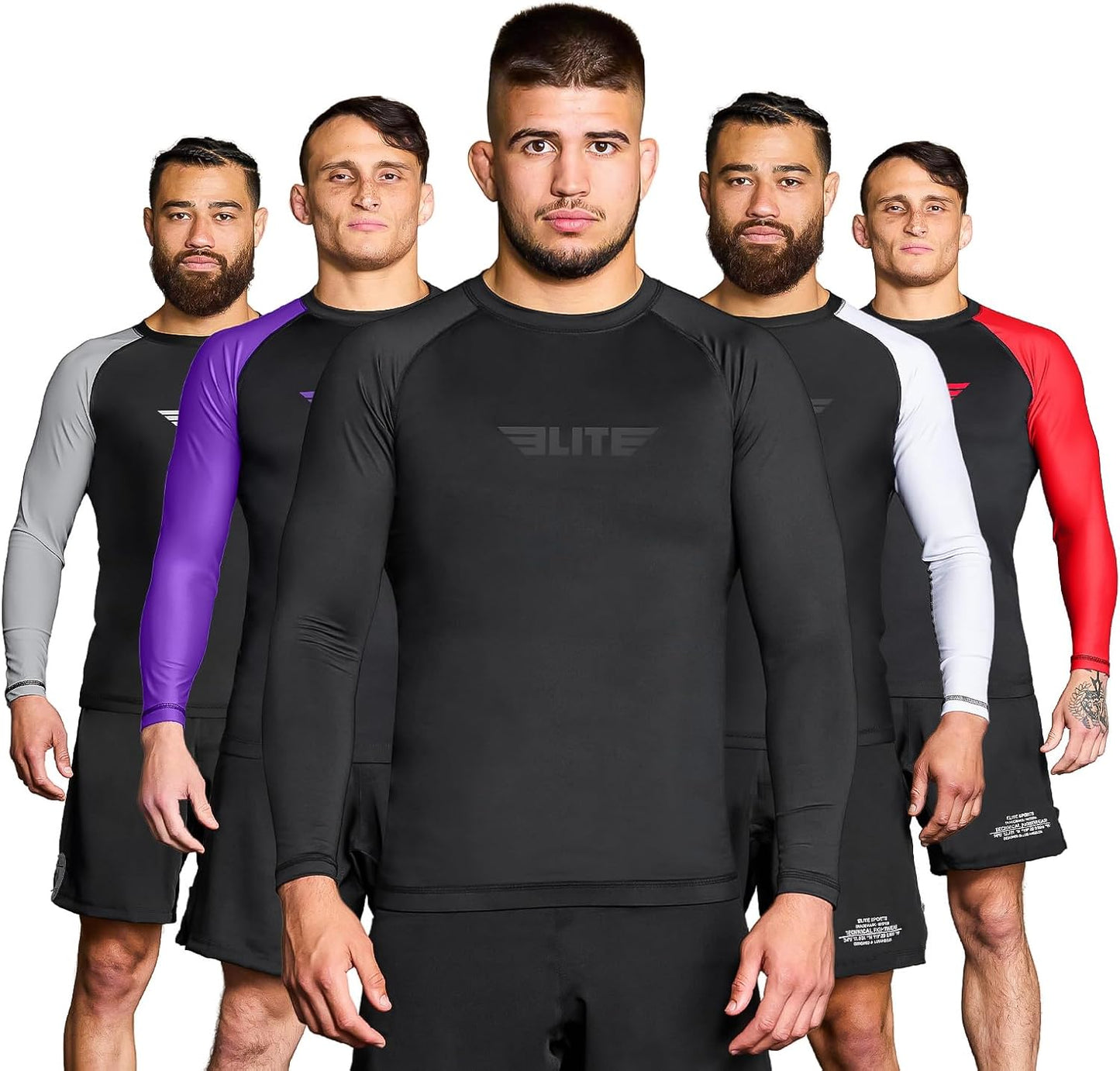 Elite Sports Men's Jiu Jitsu BJJ Rash Guard for Training
