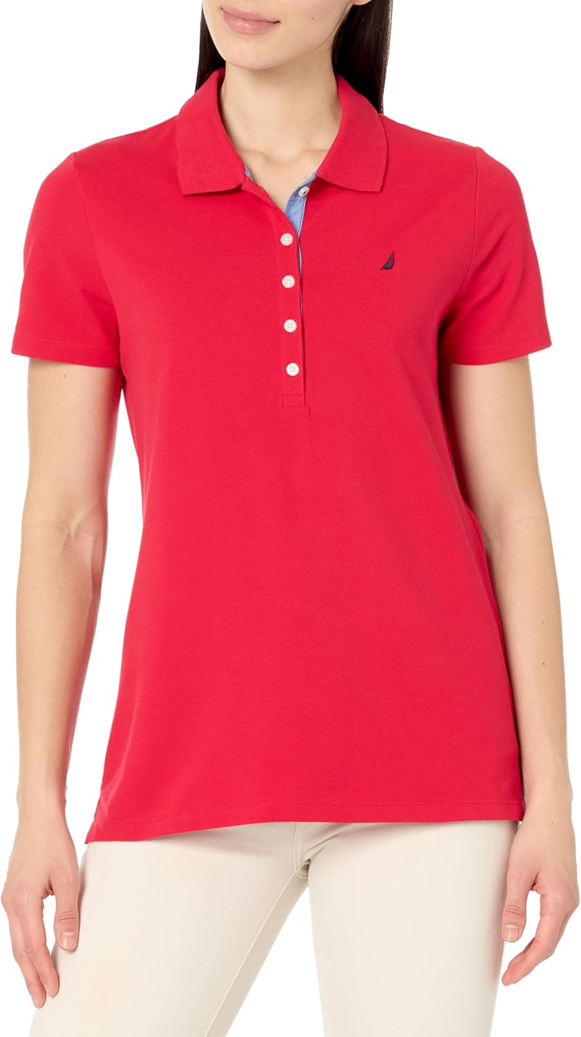 Nautica Womens 5-Button Short Sleeve Cotton Polo Shirt Review