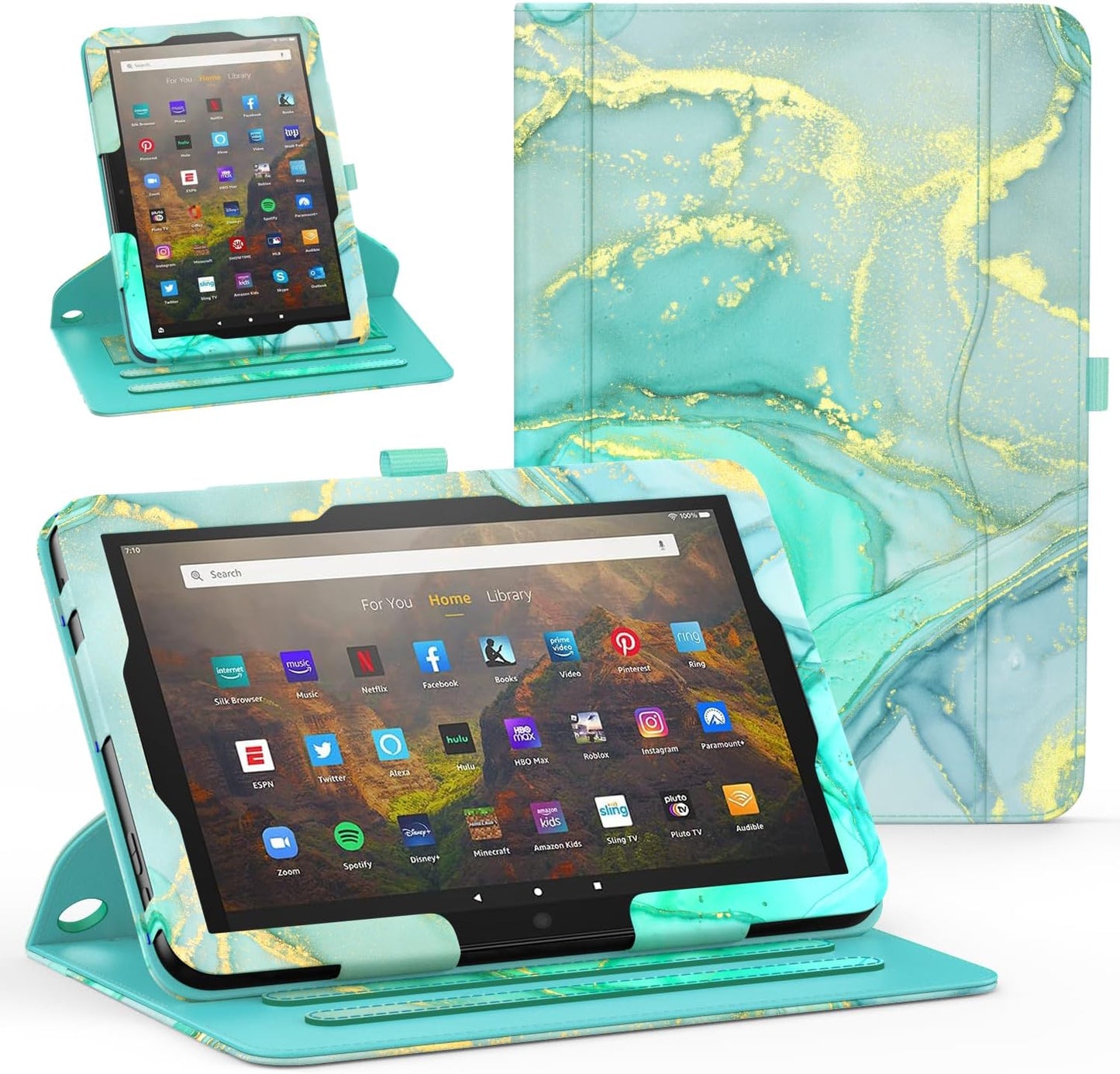 Tablet Case for All New 10 & 10 Plus with 360 Degree Rotating Stand