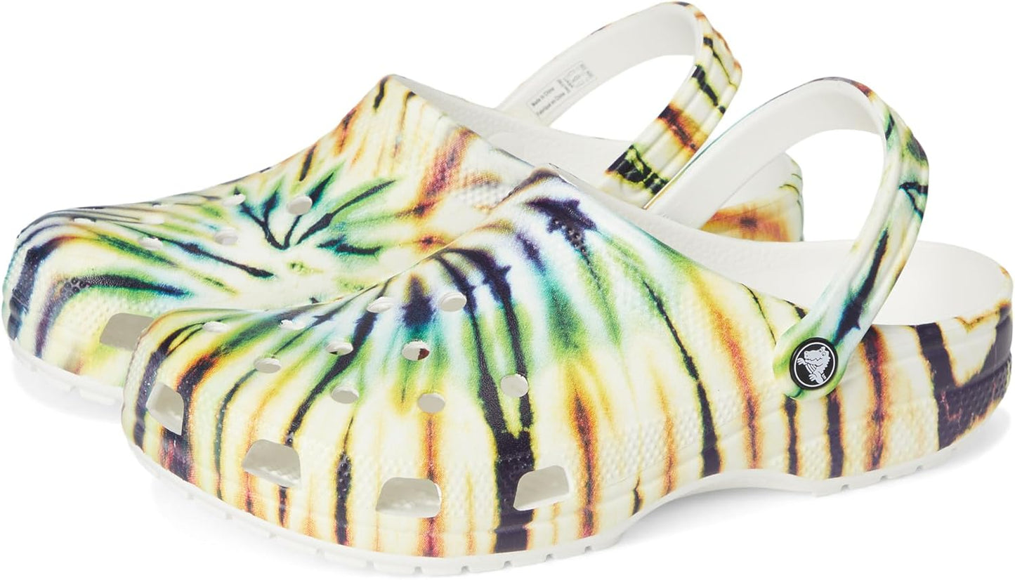 Classic Graphic Clogs for Unisex Adults - Fun Tie Dye Design