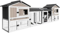 114 in L Rabbit Hutch Indoor and Outdoor 2-Story Cage - Spacious