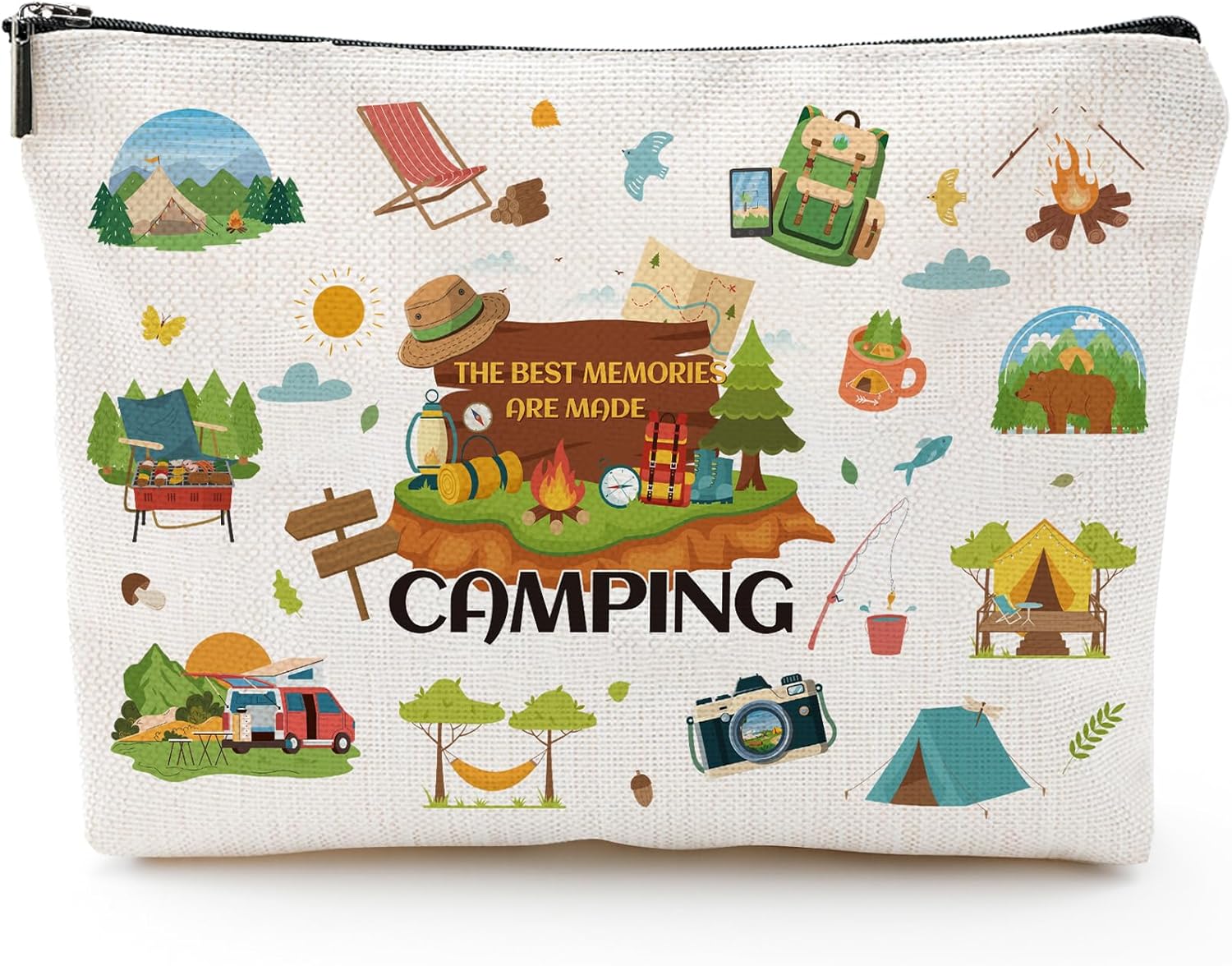 Camping Memories Cosmetic Bag for Wildlife Lovers