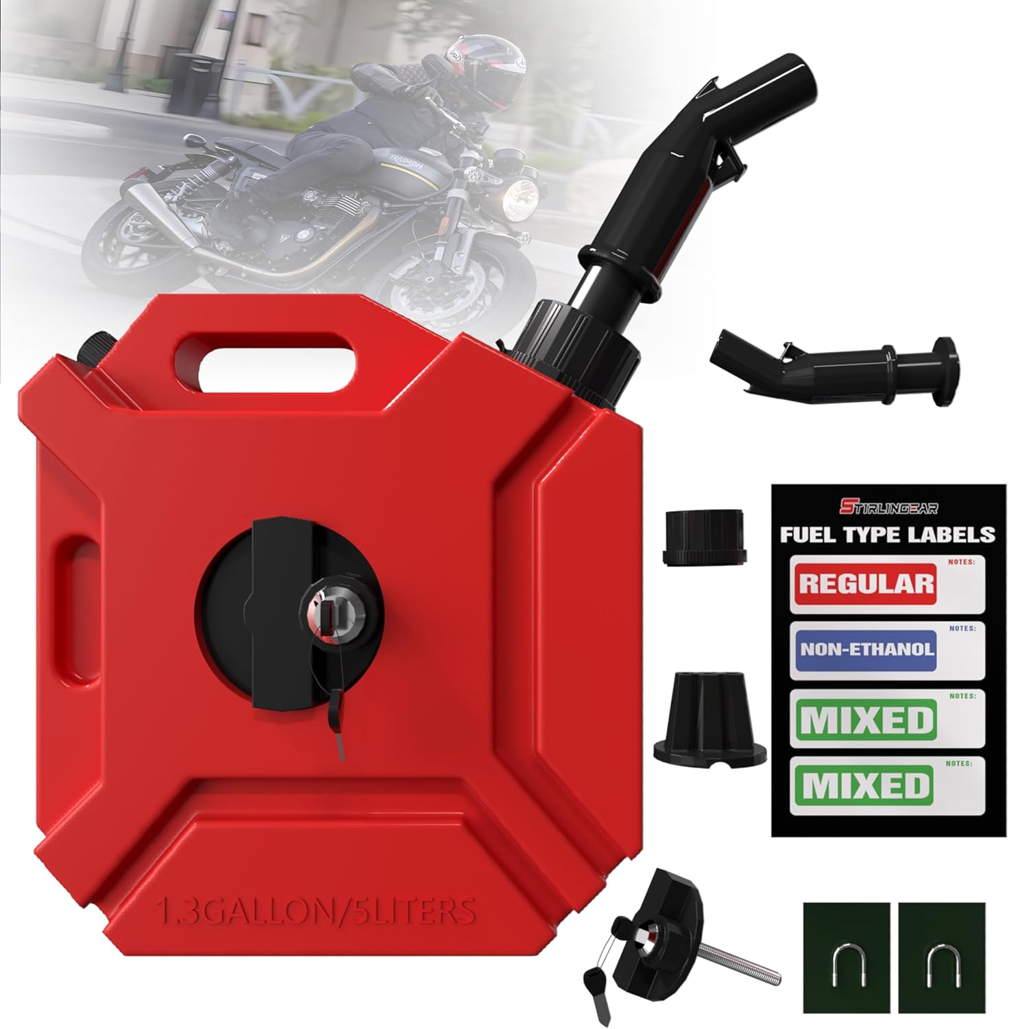 1.3 Gallon Storage Container with Spout for Vehicles and More