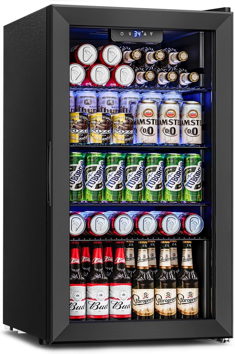 Compact 26 Bottle Wine Cooler Refrigerator for Home and Office