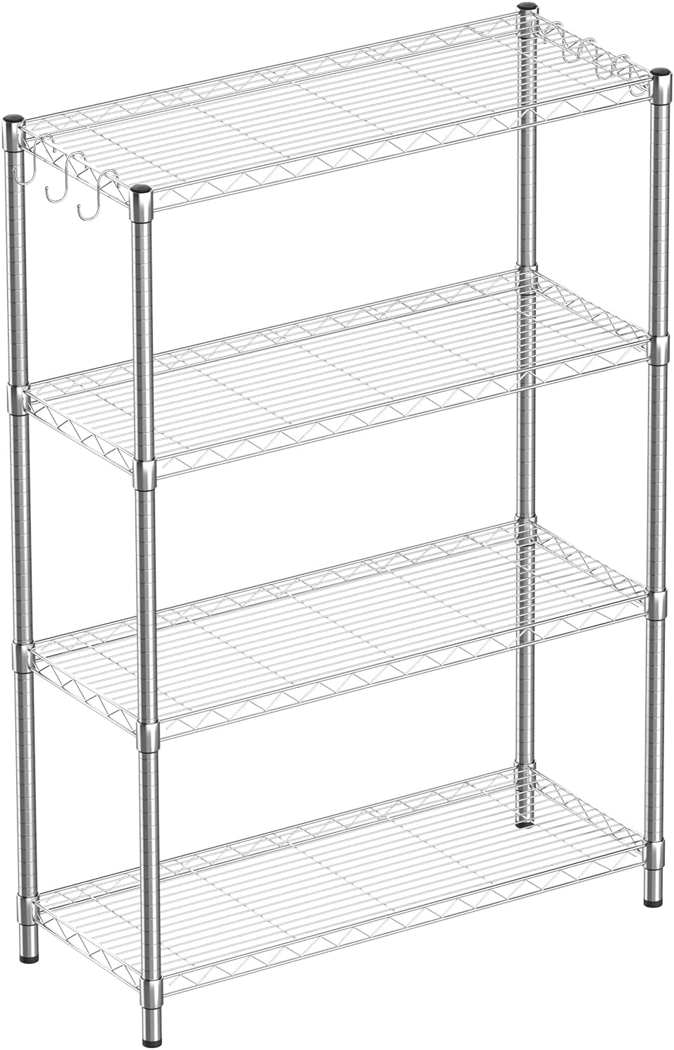 4-Shelf Adjustable Metal Shelf Wire Shelving Unit for Storage