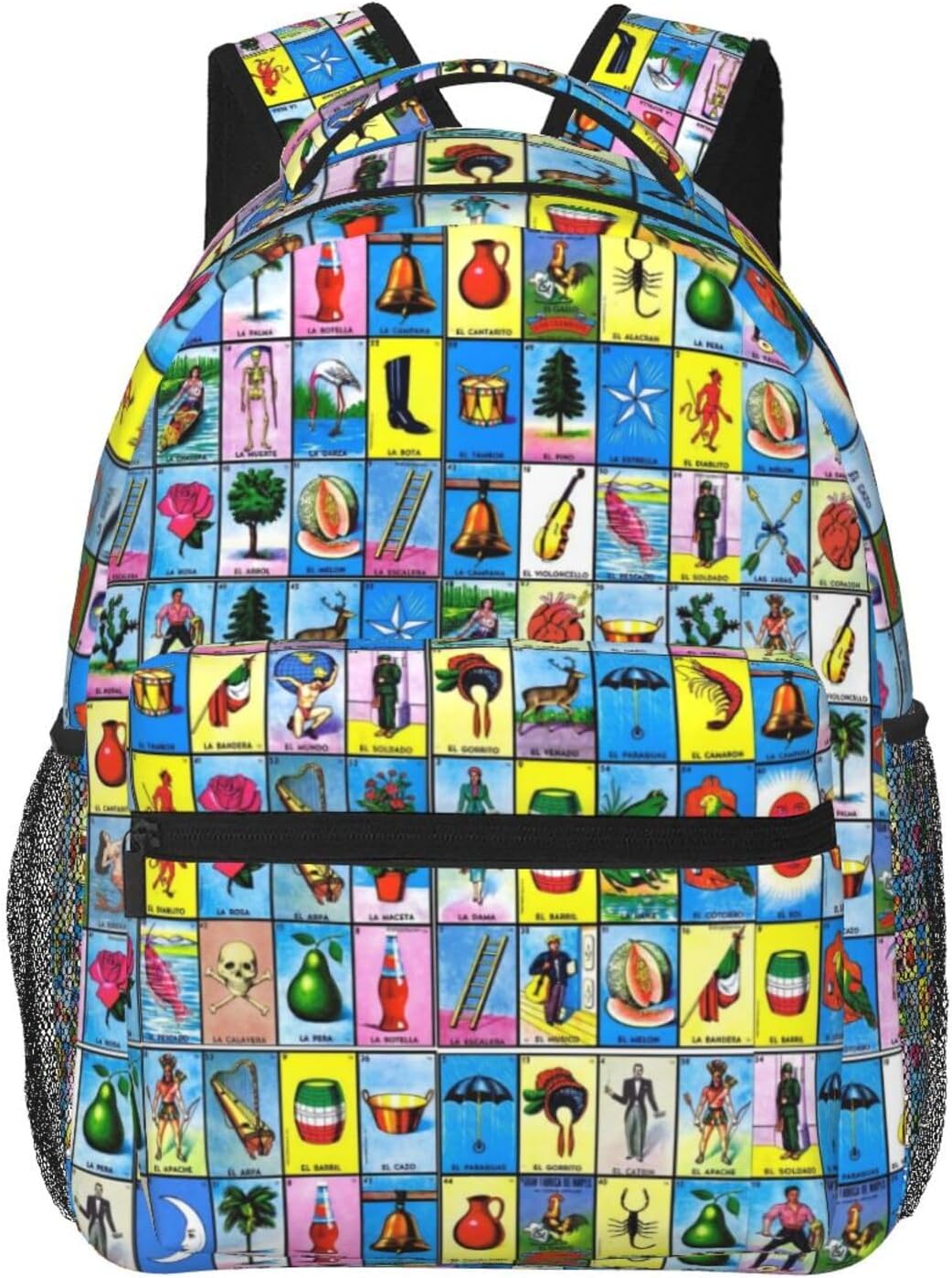 Colorful Mexican Loterias Cards Backpack for Daily Use and Gifts
