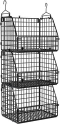 Stackable Wire Storage Baskets for Kitchen Closet Pantry - Flexible