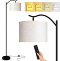 Beige Arc Floor Lamp for Living Room - Stepless Dimmable