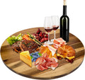 26 Inch Acacia Wooden Lazy Susan with 360 Degree Rotation