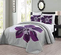 Oversize King Size Quilt Set - 3-Piece Floral Bedspread