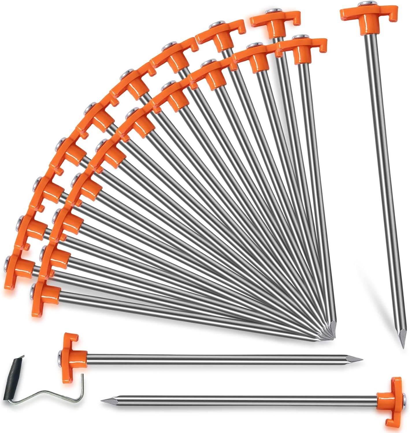 Heavy Duty 10 Galvanized Tent Stakes | Non-Rust Anchors for Camping, Garden, Hiking