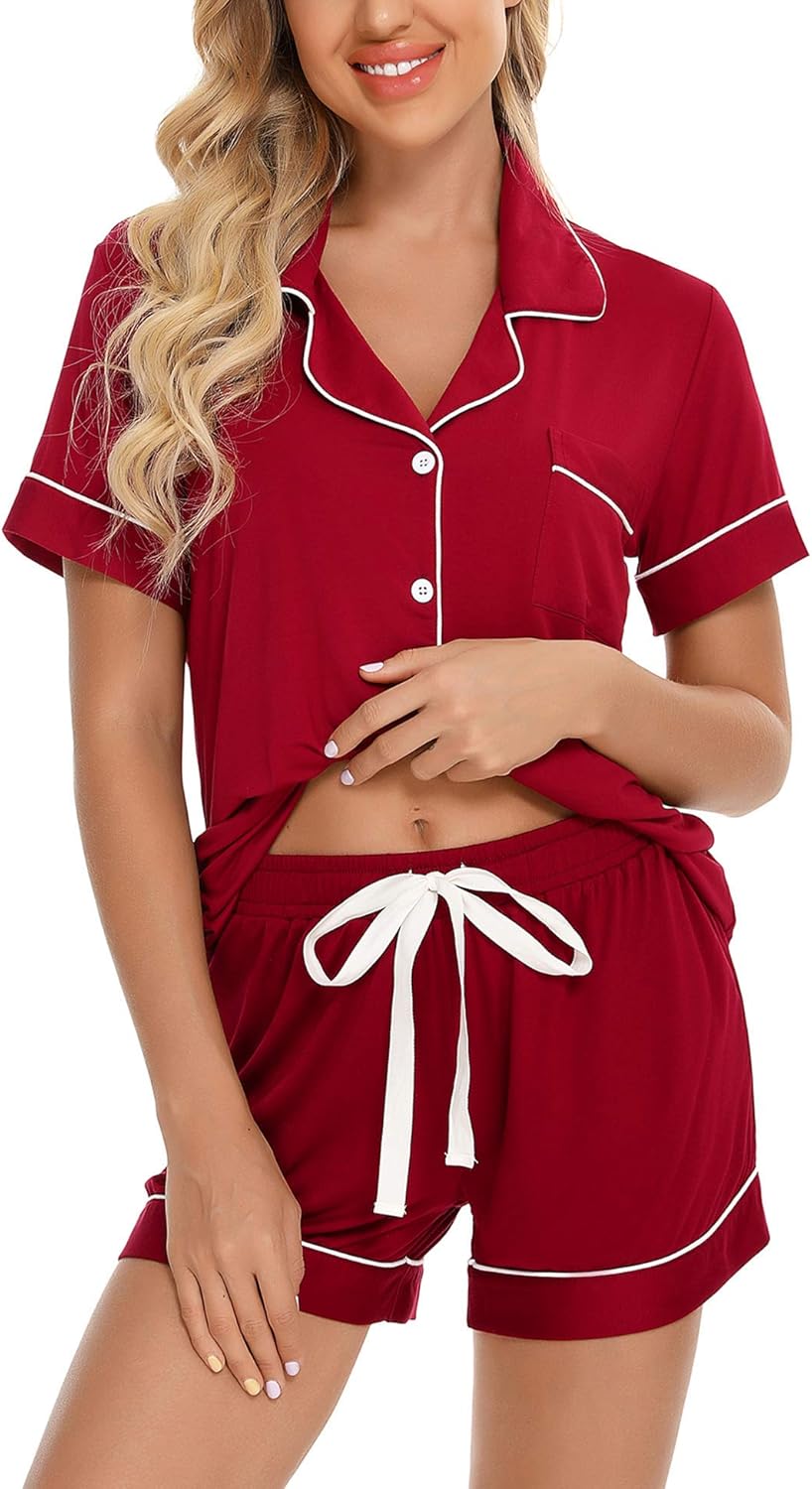 Senert Pajamas Set For Women Soft Button Down Sleepwear Pjs