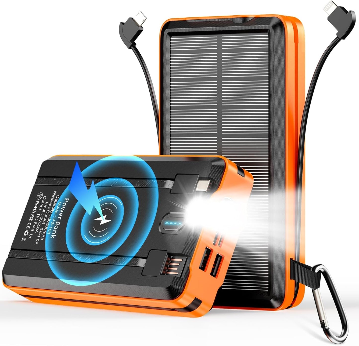 Portable Charger Solar Power Bank 52800mAh for Outdoor Use