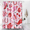 Shower Curtain Set 72x72 in Pink Valentine Cowgirl Heart - Waterproof