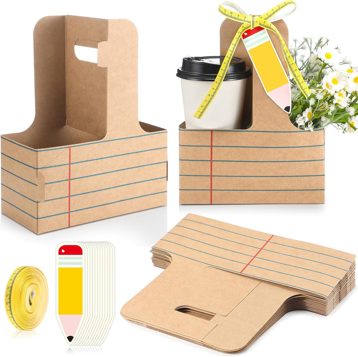 24 Set Teacher Appreciation Gifts with Cup Carrier and Cards